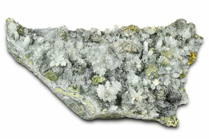 Brassy Chalcopyrite Crystals on Quartz - Mexico #373562